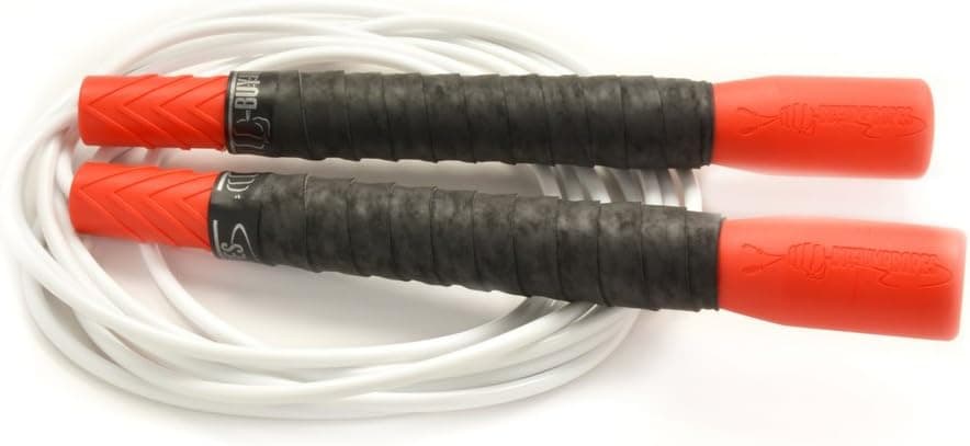 BuyJumpRopes Adjustable Jump Rope Pro Freestyle - Boxing Training - for an Affordable Indoor Skipping Workout - UFC Exercise - Plastic Handles - PVC Cable - 10 Feet