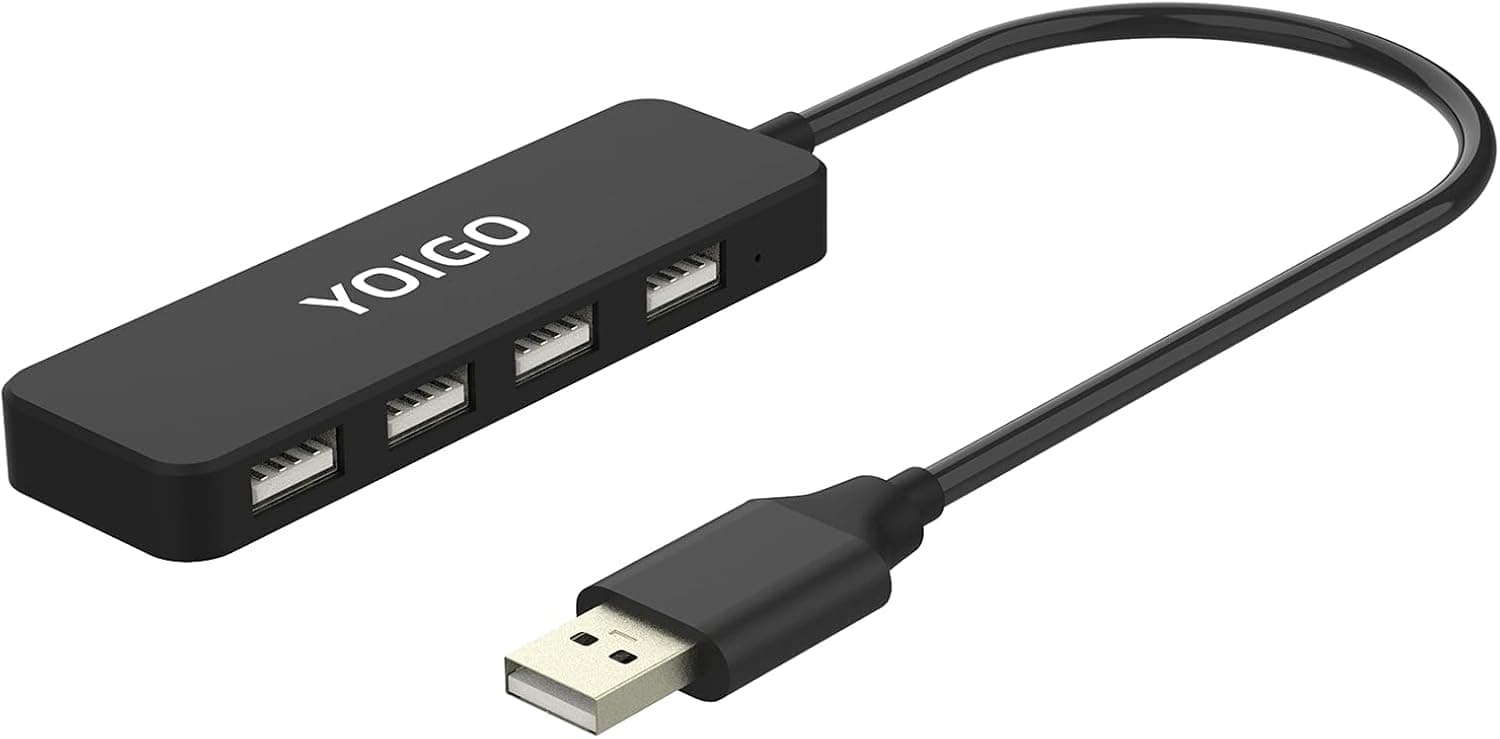 YOIGO USB hub,4 Port 2.0 USB Splitter Expander,USB hub for Laptop,MacBook,Surface Pro,PC, Flash Drive,Mobile HDD