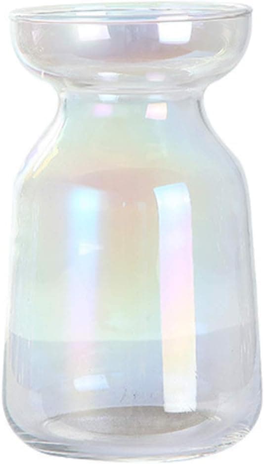 Glass Hyacinth Hydroponic Glass Vase Plating Colorful Desktop Plant Bud Vase Floral Arrangements Artificia Unique Shapes Creative for Tables Centerpieces Wedding Home Garden Decration