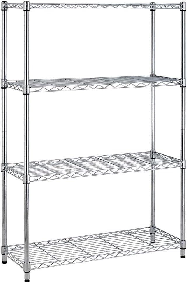 Adjustable NSF-Certified Metal Shelf Wire Shelving Unit Storage for Small Places Restaurant Garage Pantry Kitchen Garage Rack (Chrome, 14" D x 36" W x 54" H)