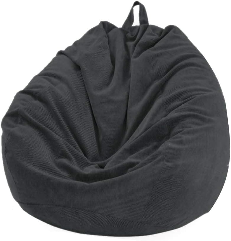 Hongwen Bean Bag Chair Lazy Sofa Soft Corduroy Bean Bag Cover (No Filler), Large Lazy Lounger High Back Bean Bag Chair for Adults and Kids