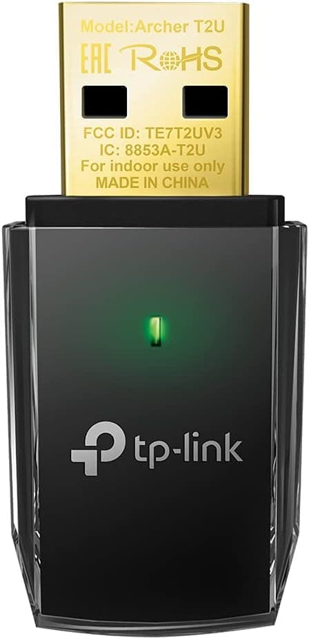 TP-Link Archer T2U 11AC USB WiFi Adapter - Dual Band 2.4G/5G AC600 Wireless Network Card, WiFi Dongle, Mini size, Supports Windows (XP/7/8/8.1/10), Mac OS (10.7~10.14)