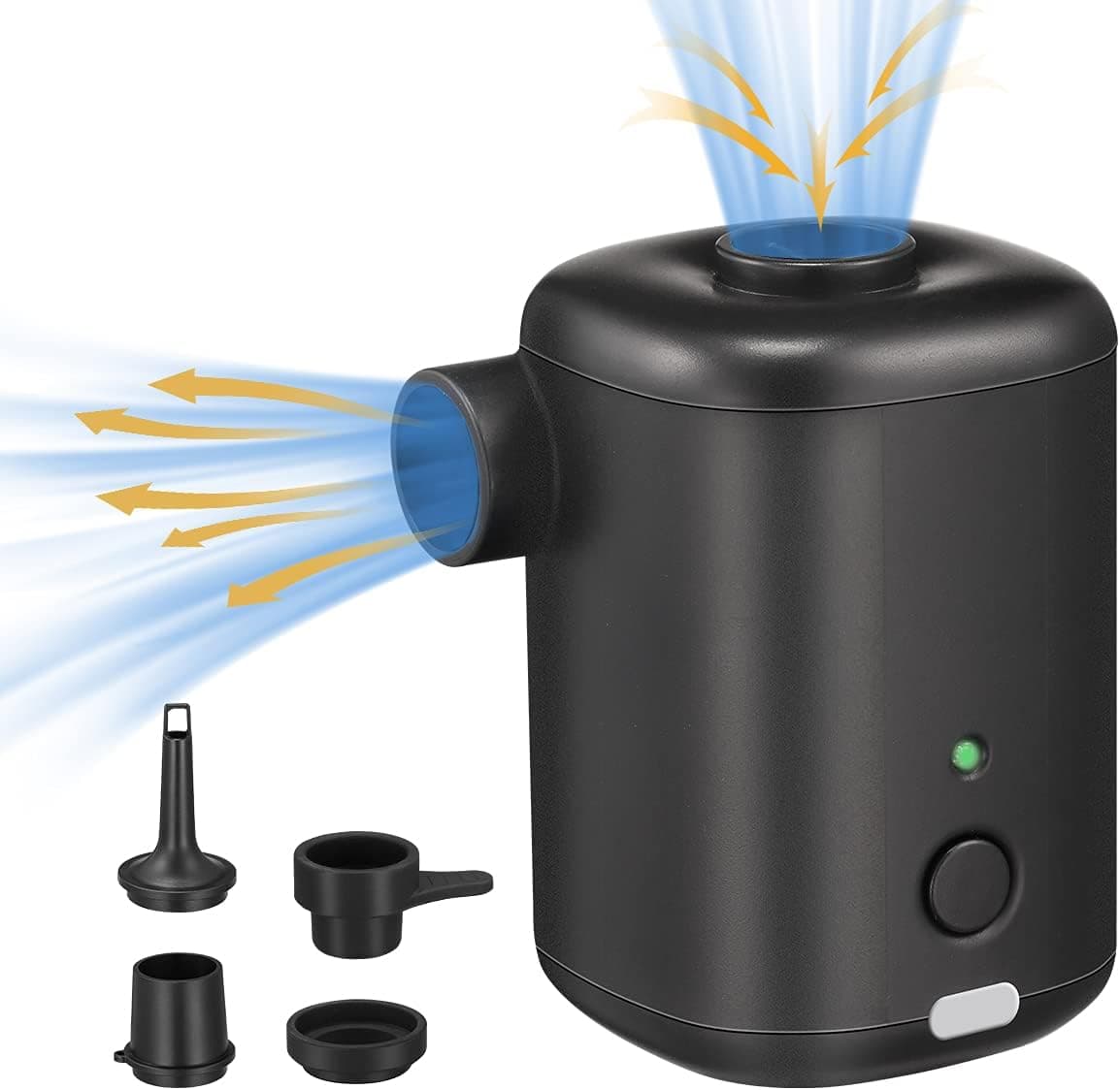 Mini Air Pump, Rechargeable Backpacking Air Pump with USB Cable, Fast Charging Cordless Inflatable Bed Pumps for Camping Air Mattresses, Pool Float, Sleeping Pad, Kayaks