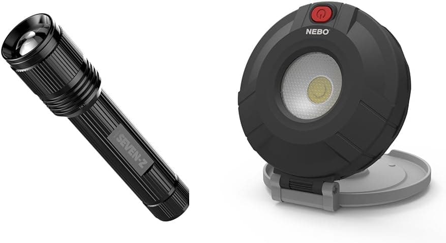 NEBO SEVEN Z High Power 770 Lumen Flashlight BONUS NEBO Twin Pucks Emergency Light