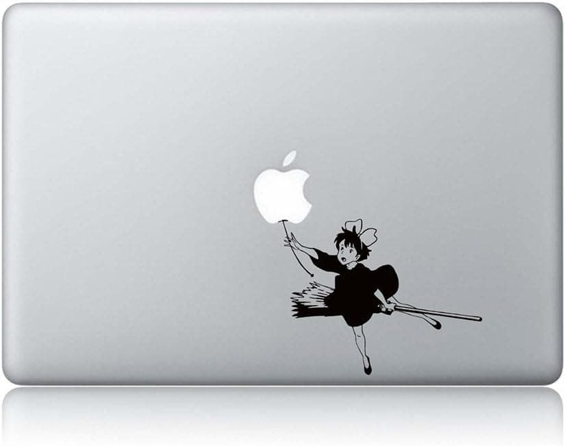 Kiki Grabbing Apple Balloon Kiki's Delivery Service Studio Ghibli Hayao Miyazaki Apple Macbook Laptop Vinyl Sticker Decal