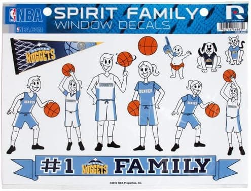 Football Fanatics NBA Denver Nuggets Family Decals Sheet