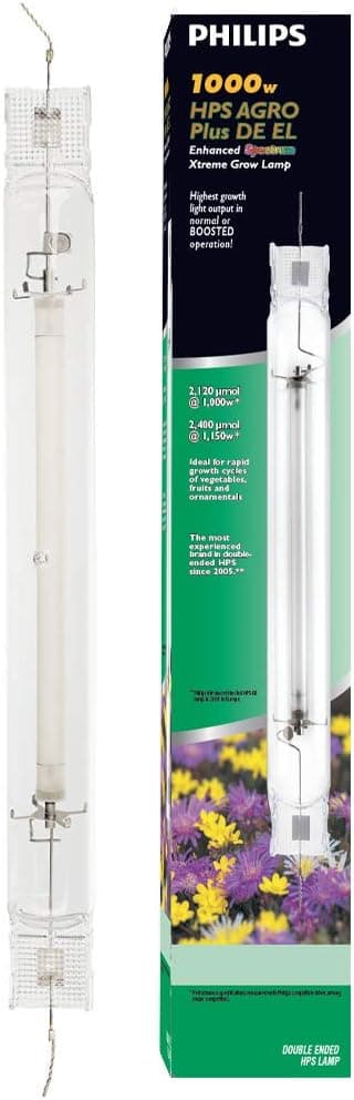 PHILIPS BUSD1DEP 1000W HPS Double-Ended Bulb, Clear