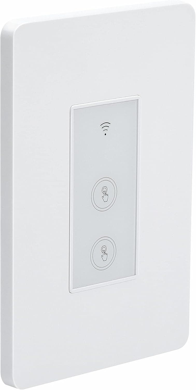 Smart WiFi Light Switch, Remote Control Wireless Switch, Push-Button, Requires Neutral Wire, Timing Schedule, Compatible with Alexa and Google Home, No Hub Required