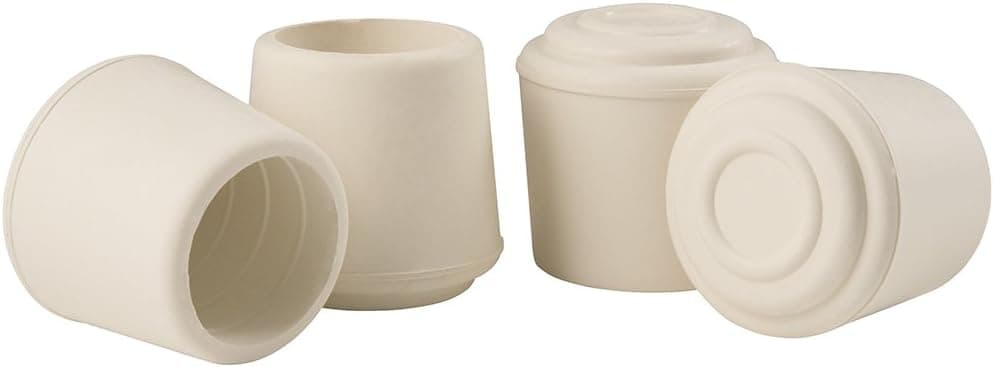 softtouch 1/2" Rubber Folding Metal Chair Leg Cap Replacement Tips, White (4 Pack)