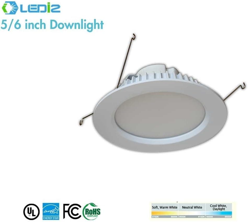 Ledi2 Recessed Kit LED 5''-6'' Downlight 11W 810Lumens 4000K,Dimmable 50,000 Hours Life R6-12W-40