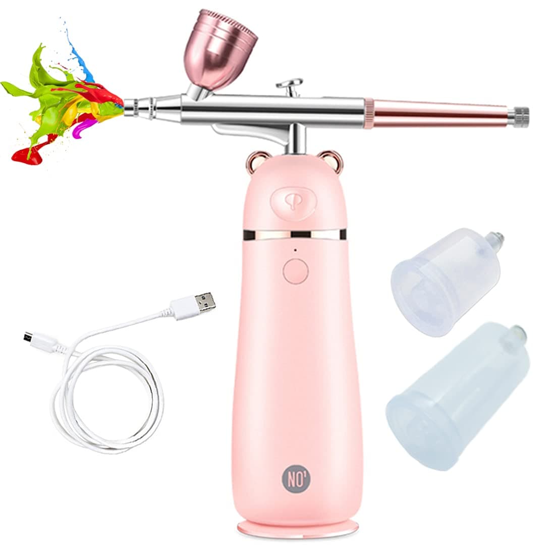 Airbrush Kit, Cordless Airbrush Makeup Kit, Portable Airbrush Gun with Compressor Kit, Handheld Spray Gun for Cake Decoration Art Painting Nail Design Model Coloring Tattoo Graffiti Graphic