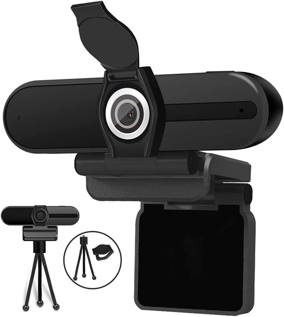 Yumzeco Full HD 1080P Webcam with Microphone,90-Degree Wide Angle Webcam for PC Laptop, Video Conferencing, Live Stream, Home Office,Gaming,YouTube,Skype,Xbox One,Zoom (with Privacy Cover and Tripod)