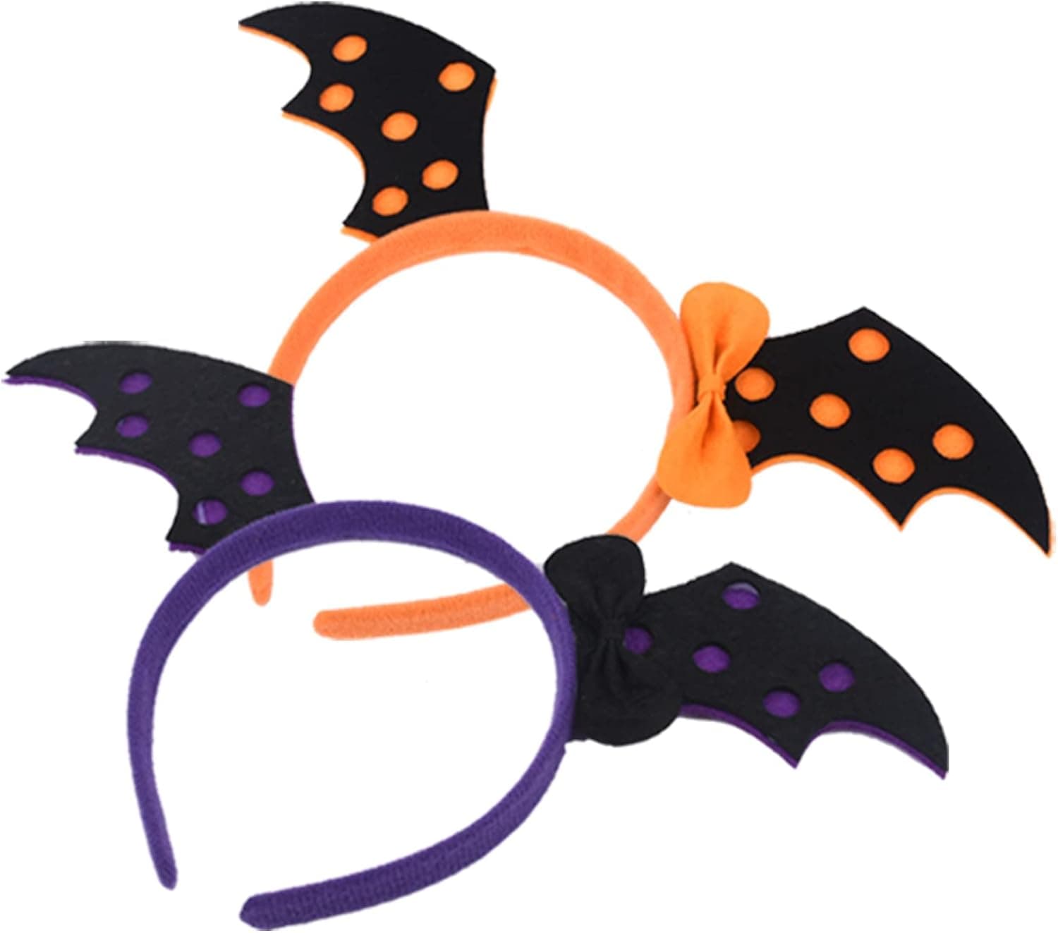 prtcslwd 2 Pcs Headband for Bat Wing Hat Cute Headware Dress Accessories Cosplay Party, Orange and Purple