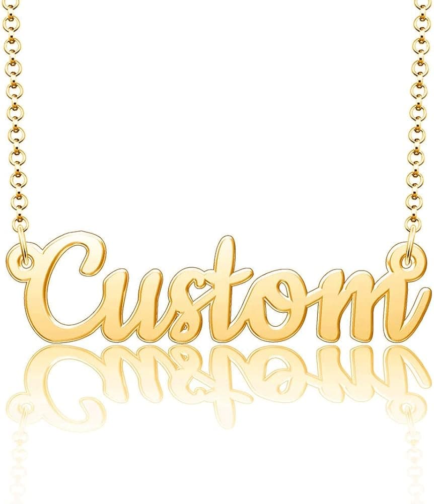 Charmed Craft 925 Sterling Silver Custom Name Necklace Personalized Nameplate Jewelry Gift for Women Girls Necklace