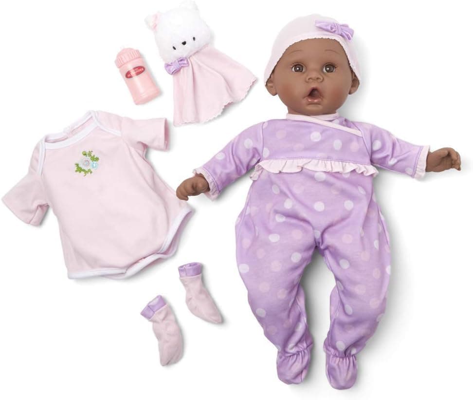 Madame Alexander 16"" Lavender Baby Doll, Essentials Set, Dark Skin