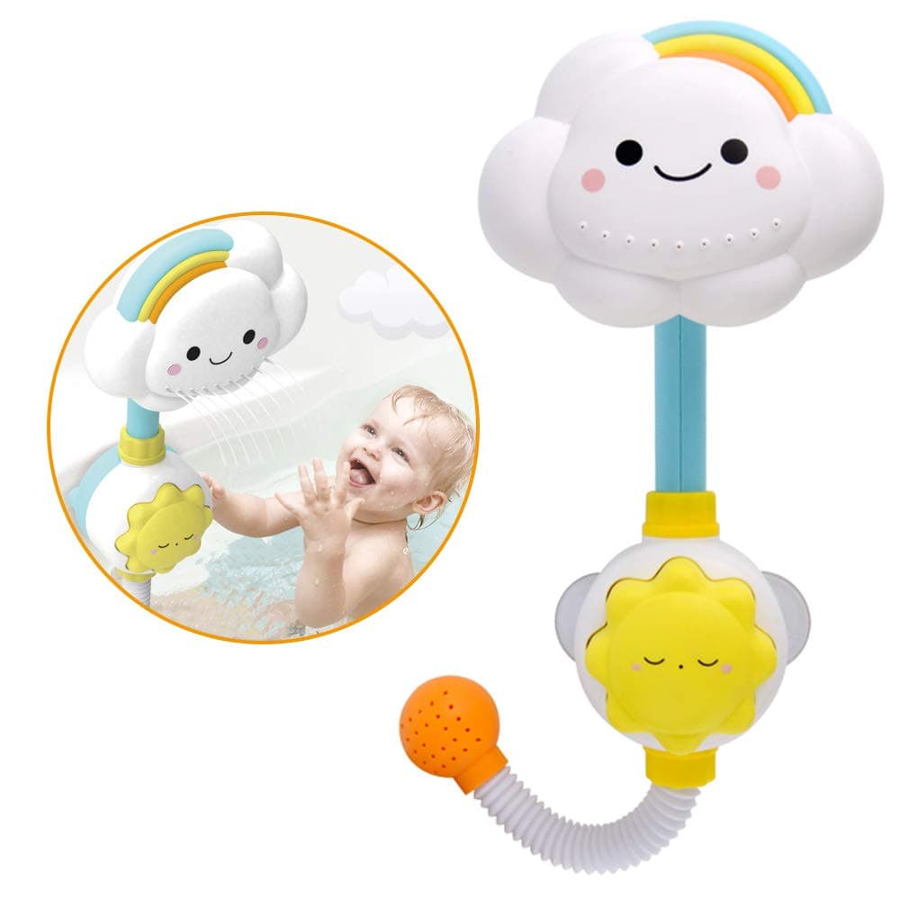 Spray Bathing Tub Water Toy for Baby, Cute Cloud Water Pump with Hand Shower Sprinkler Bath Toys Bathtub Toys for Toddlers Baby