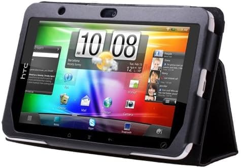 CE Compass Black Leather Case Cover With Stand For HTC Flyer Tablet