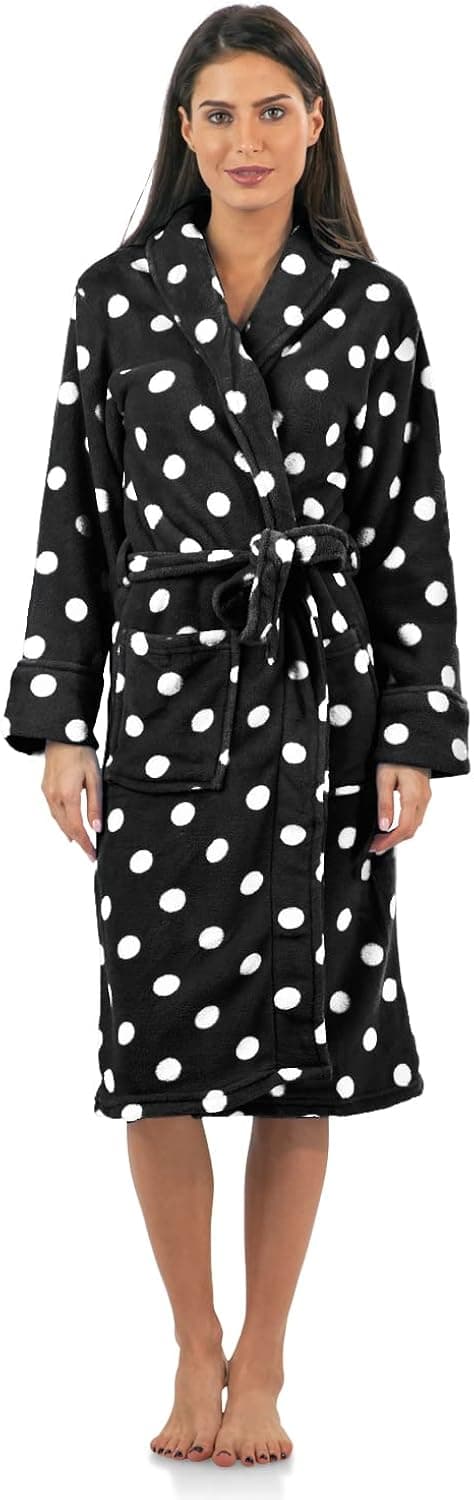 Casual Nights Women's Long Fleece Plush Robe Soft Feeling Bathrobe
