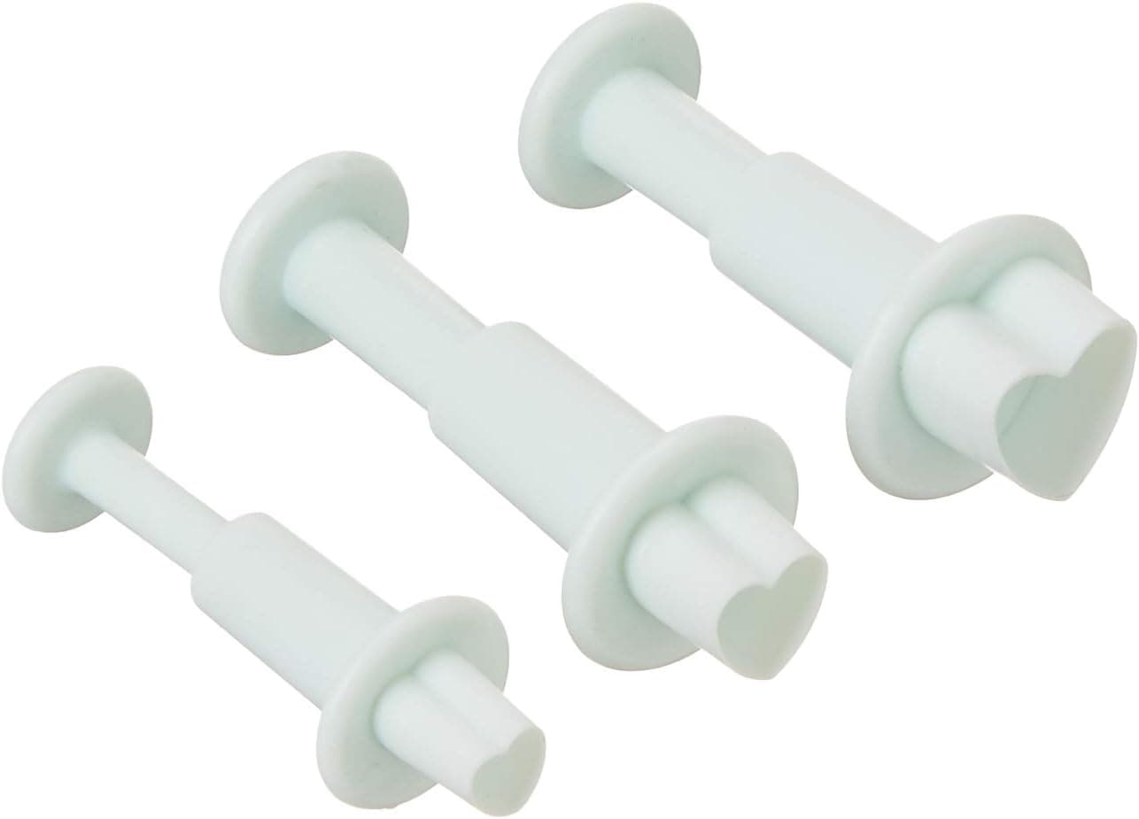 Longzang Set of 3pcs Fondant Heart Shaped Plunger Cutter