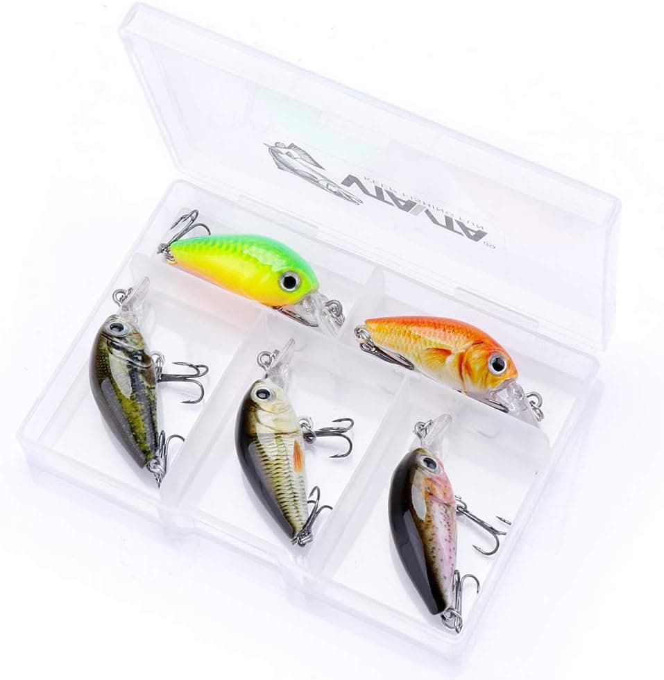 VTAVTA Bass Fishing Crankbaits Mini Fishing Lures Topwater Fish Wobblers Baits Lifelike Swimbaits for Freshwater Saltwater Fishing