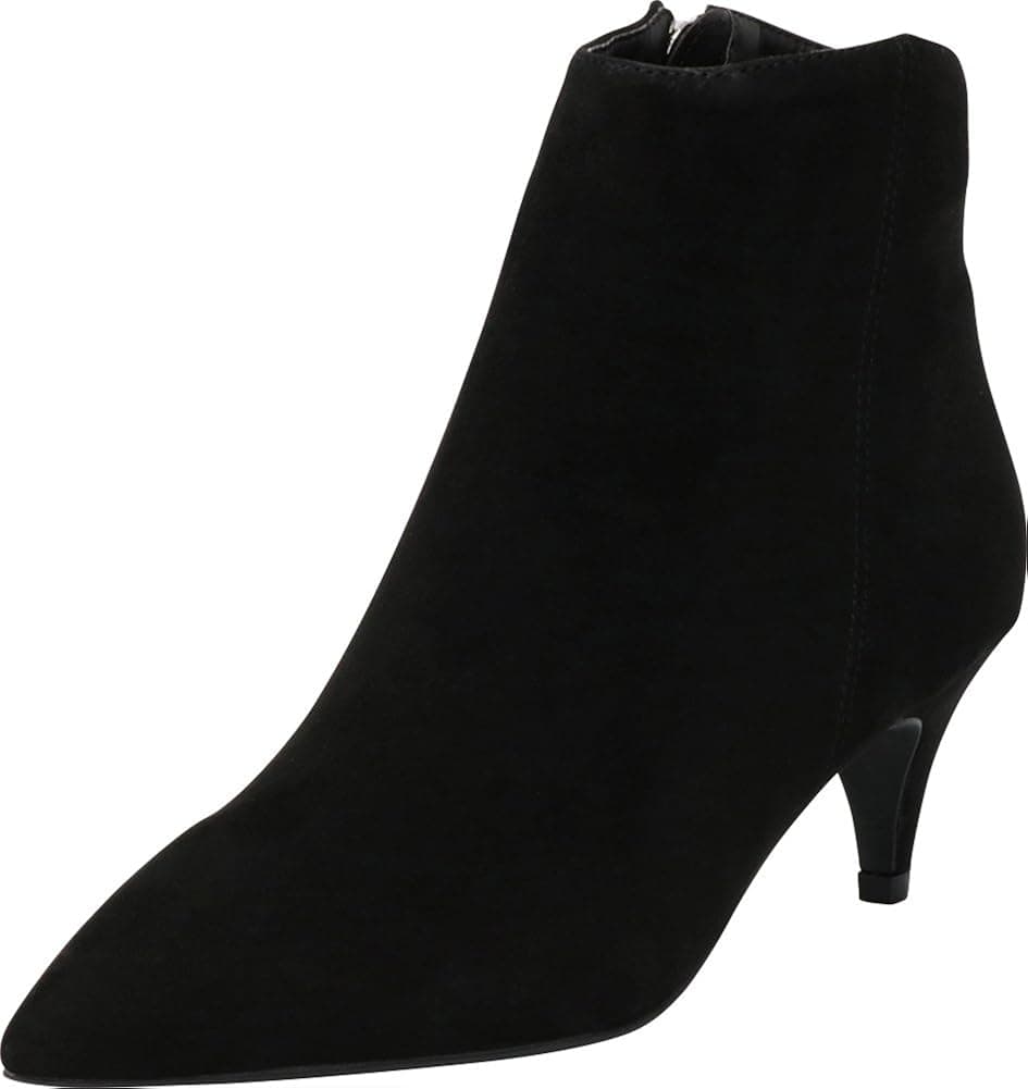 Cambridge Select Women's Closed Pointed Toe Low Kitten Heel Ankle Bootie,10 B(M) US,Black IMSU