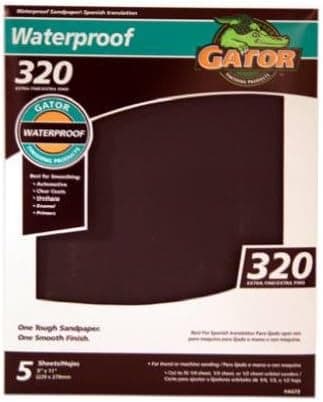 ALI INDUSTRIES 4473 320 Grit Sandpaper, 9-Inch x 11-Inch, 5 sheets/ pack
