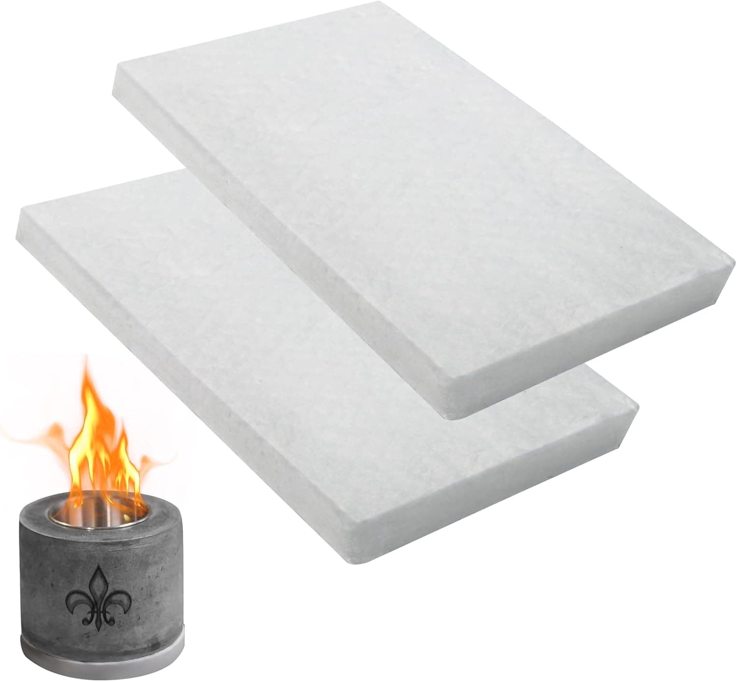 2Pack Premium Ceramic Wool for Portable Tabletop Firepit to Extend Burn Time - Ceramic Wool Wick Sponge Ceramic Fiber Insulation for Bioethanol Fireplaces (12" x 8")