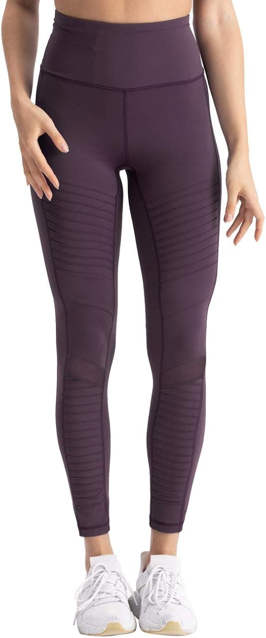 Hopgo Women's High Waist Moto Legging Power Flex Workout Legging 7/8 Gym Yoga Pants