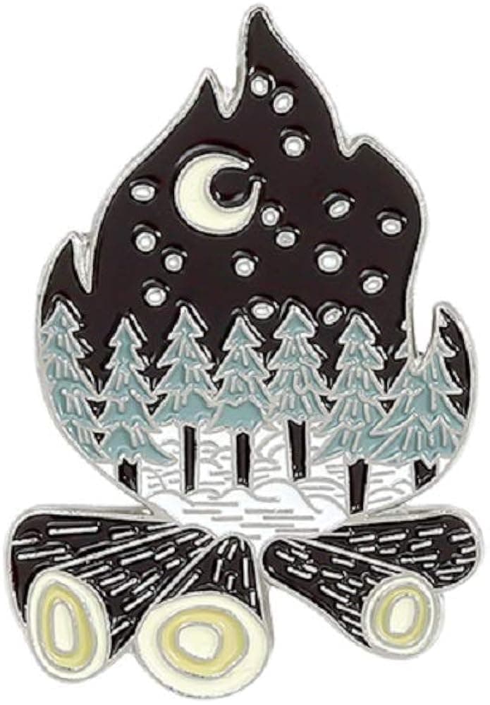 Gillna Cool Camp Enamel Pins Gunlike Hand Gesture Bonfire Sneaker Cute Outdoor Lapel Pins