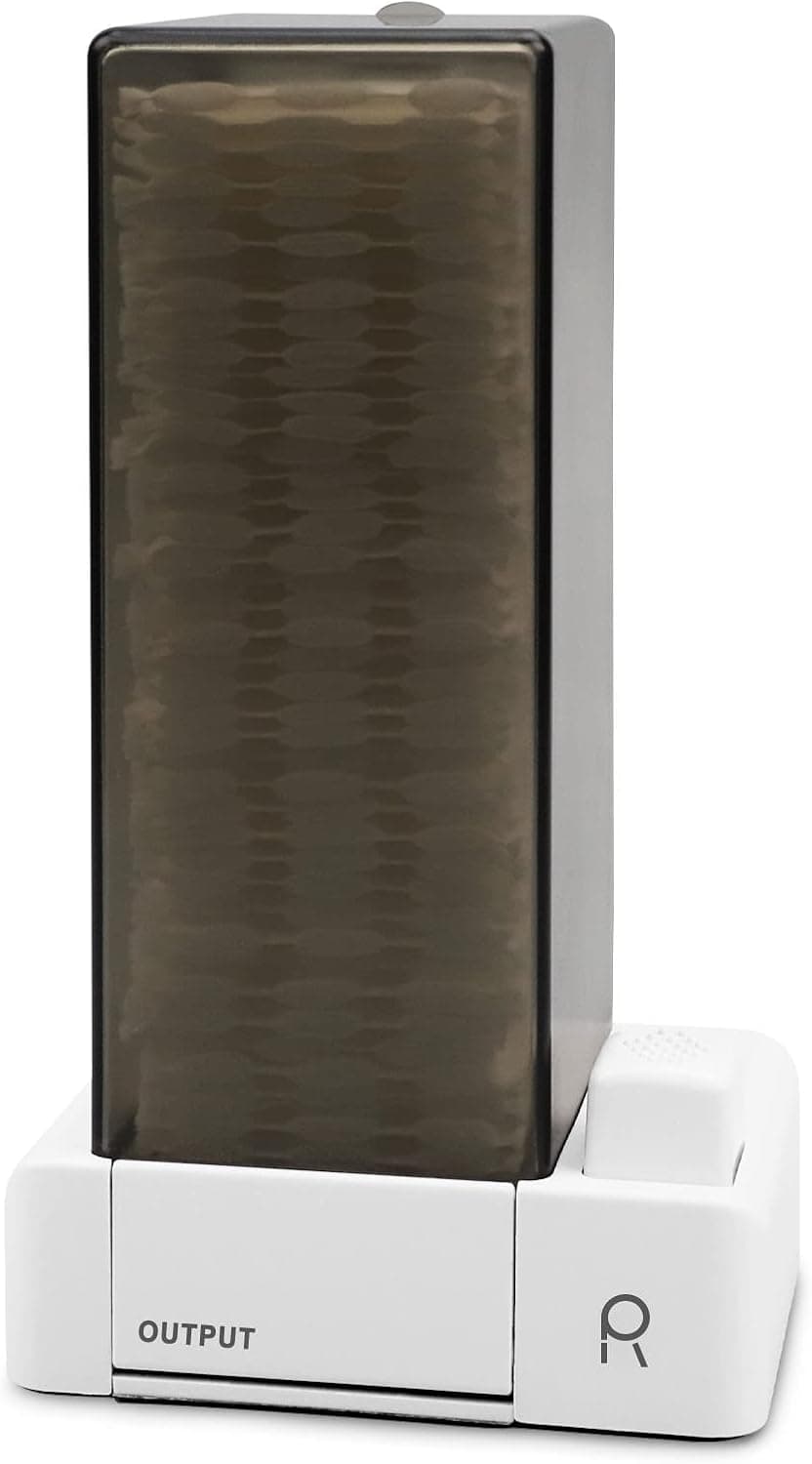 Runfusio Automatic Cotton Pad Holder automatic dispenser Press Out Cotton Square Holder Vanity Makeup Organizer for Pads (Grey)