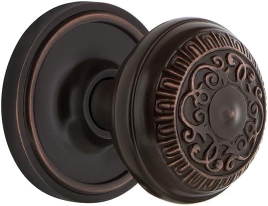 Nostalgic Warehouse Classic Rosette Interior Mortise Egg & Dart Door Knob in Timeless Bronze