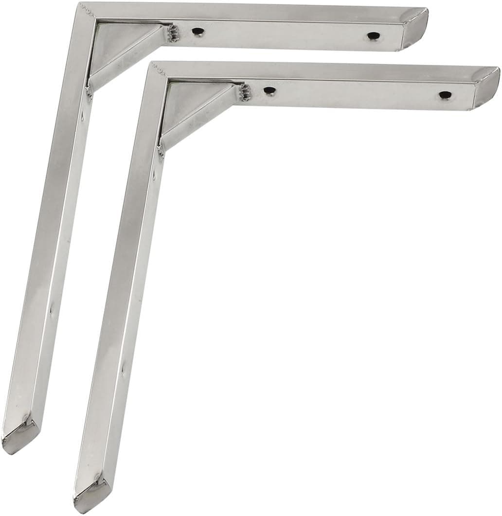 uxcell 7.8" x 6" Stainless Steel 90 Degree Wall Mounting Bracket 2 Pcs