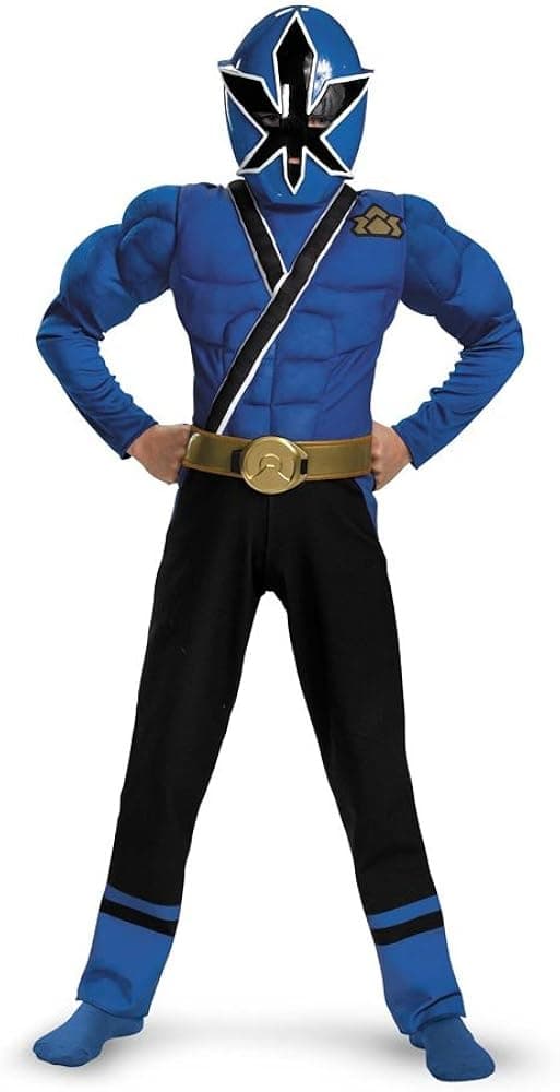 Blue Ranger Samurai Classic Muscle Costume - Large (10-12)