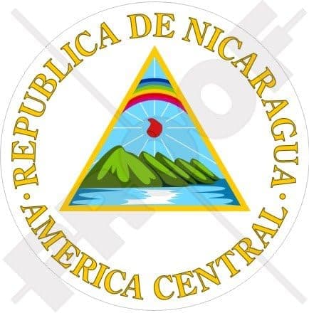 NICARAGUA Nicaraguan Coat of Arms Badge Crest Central America 90mm (3.5") Vinyl Bumper Sticker, Decal