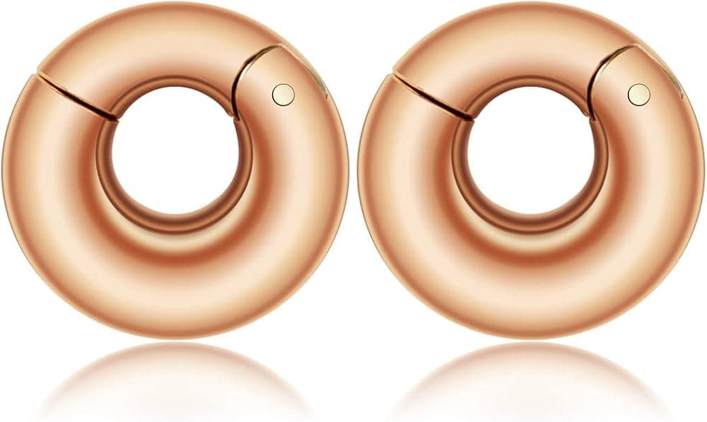 LADEMAYH Heavy Hoops Ear Weights for Stretched Earlobe, Pain-free To Replace Taper Stretching Kit Anti-allergic Stainless Steel Ear Expander Body Piercing Tunnel Jewelry