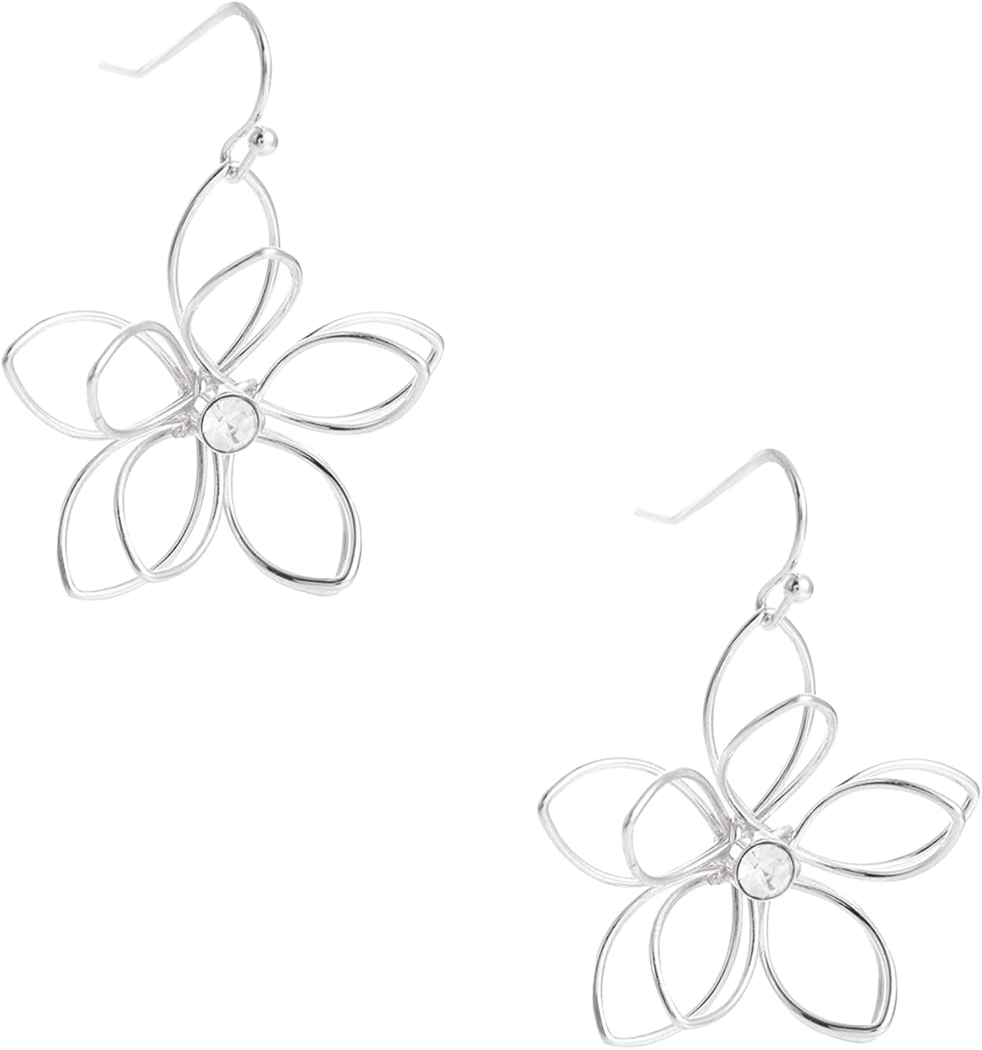 14K Gold Plated Dangle Earrings for Women Fashion Hollow Flower Shape Earrings Exquisite Personality Metal Earrings for Wedding Valentine's Day Anniversary Birthday Mothers Day Christmas