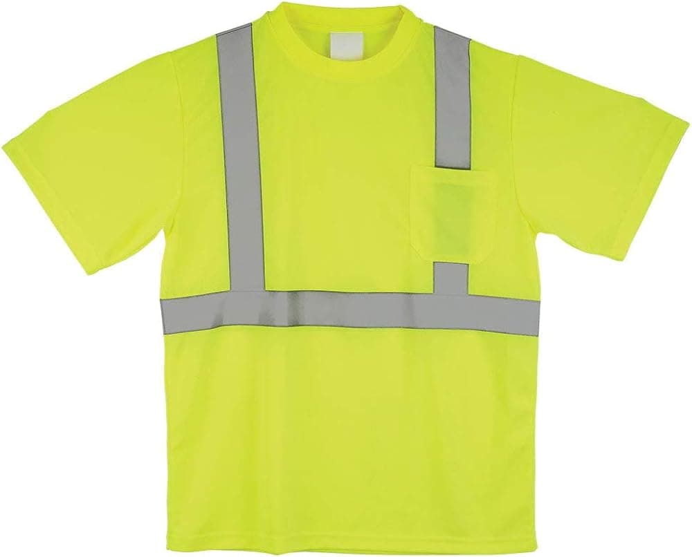 J. J. Keller & Associates, Inc. SAFEGEAR Type R Class 2 Safety T-Shirt - Polyester, Lime Green/Yellow, High Visibility