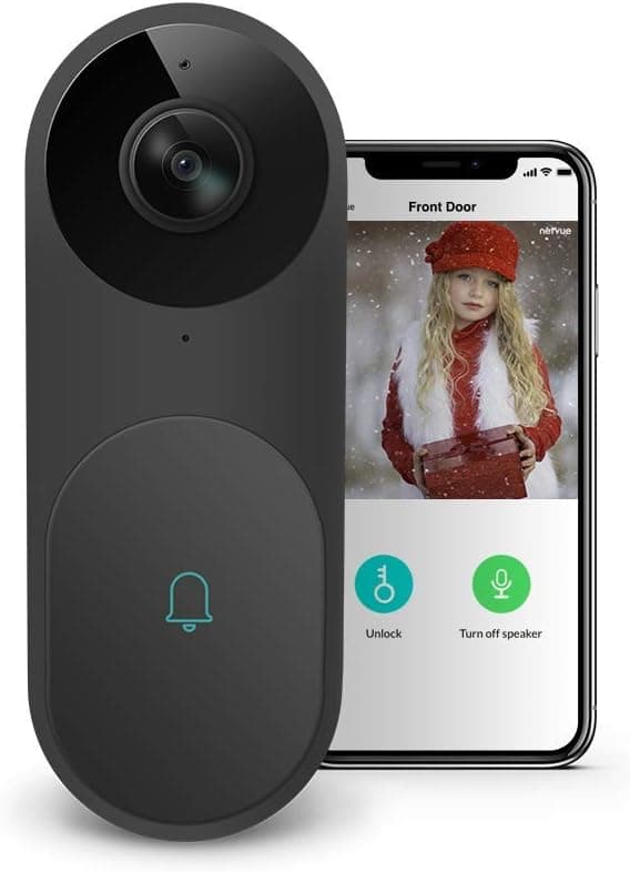 NETVUE Belle A.I. WiFi HD Video Doorbell with Facial Recognition, Voice Interaction, Night Vision, Motion Detection, Push Notification and Compatible with Alexa Echo Show, Hard Wired