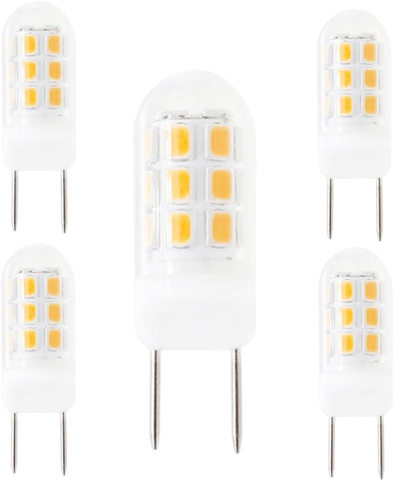 G8 LED Bulbs, Dimmable G8 Blubs 120V 3.5W, Warm White 3000K Energy Saving T4 G8 Light Bulbs (35W Halogen Xenon G8 Bulb Replacement) for Under Cabinet Lighting, Puck Light (5 Pack)