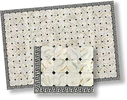 World Model Dollhouse Flooring Black Diamond Faux Marble Floor Tile