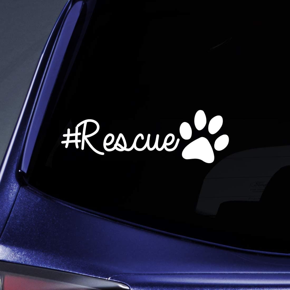 Bargain Max Decals Rescue Animals Sticker Decal Notebook Car Laptop 5.5" (White)