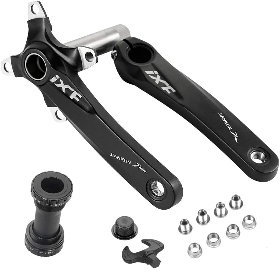 DockMoor Mountain Bike Crankset - 170 mm 104 BCD MTB Crankset BMX Crankset Bicycle Parts Crankset with Bottom Bracket for Bike Crank Replacement