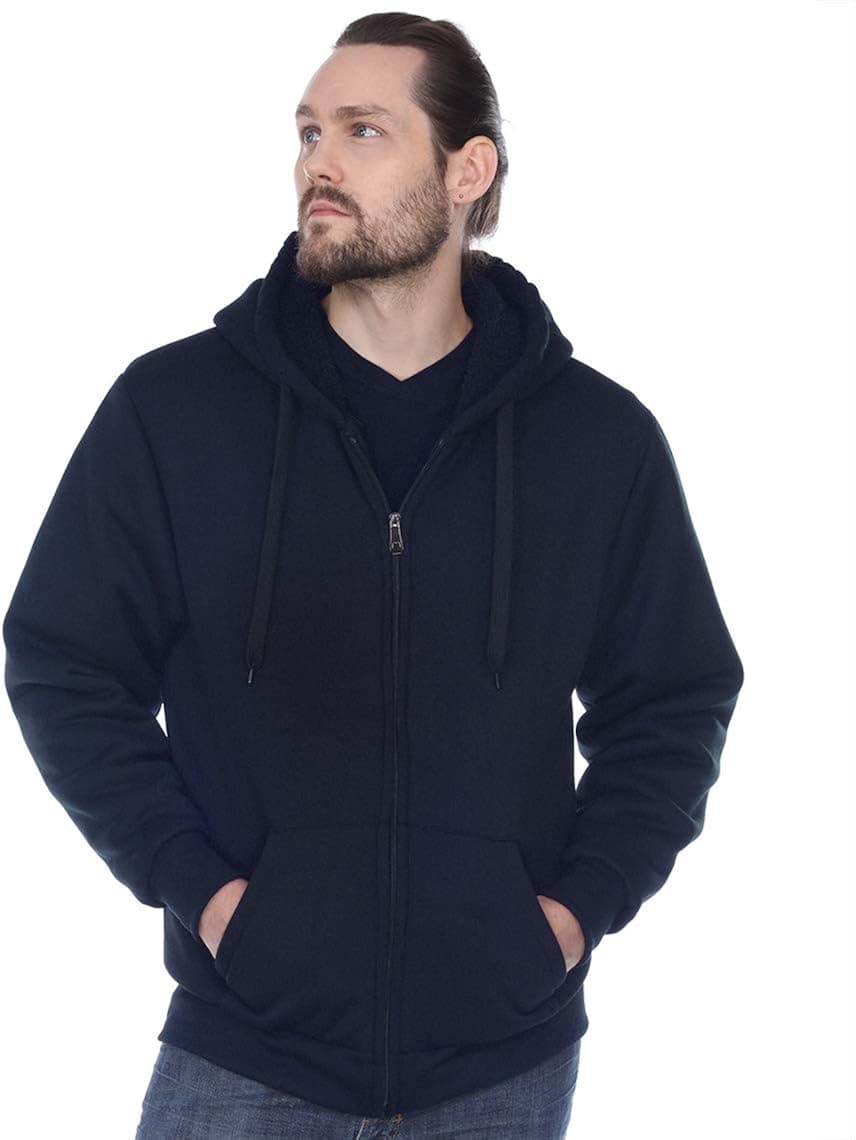 Gary Com Heavyweight Sherpa Fleece Hoodies for Men Full Zip Up Sweatshirt Long Sleeve Lined Active Jacket