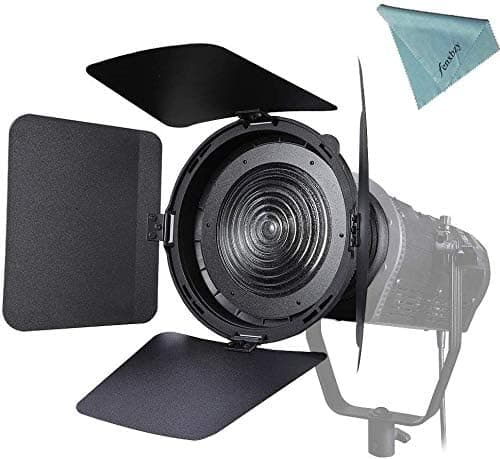 NiceFoto Fresnel Lens Fresnel Mount with Honeycomb Grids Barn Doors for Aputure Light Storm 300D II,Aputure 300X,Aputure 60X,Amaran 200X S Series & Bowen-S Mount Light