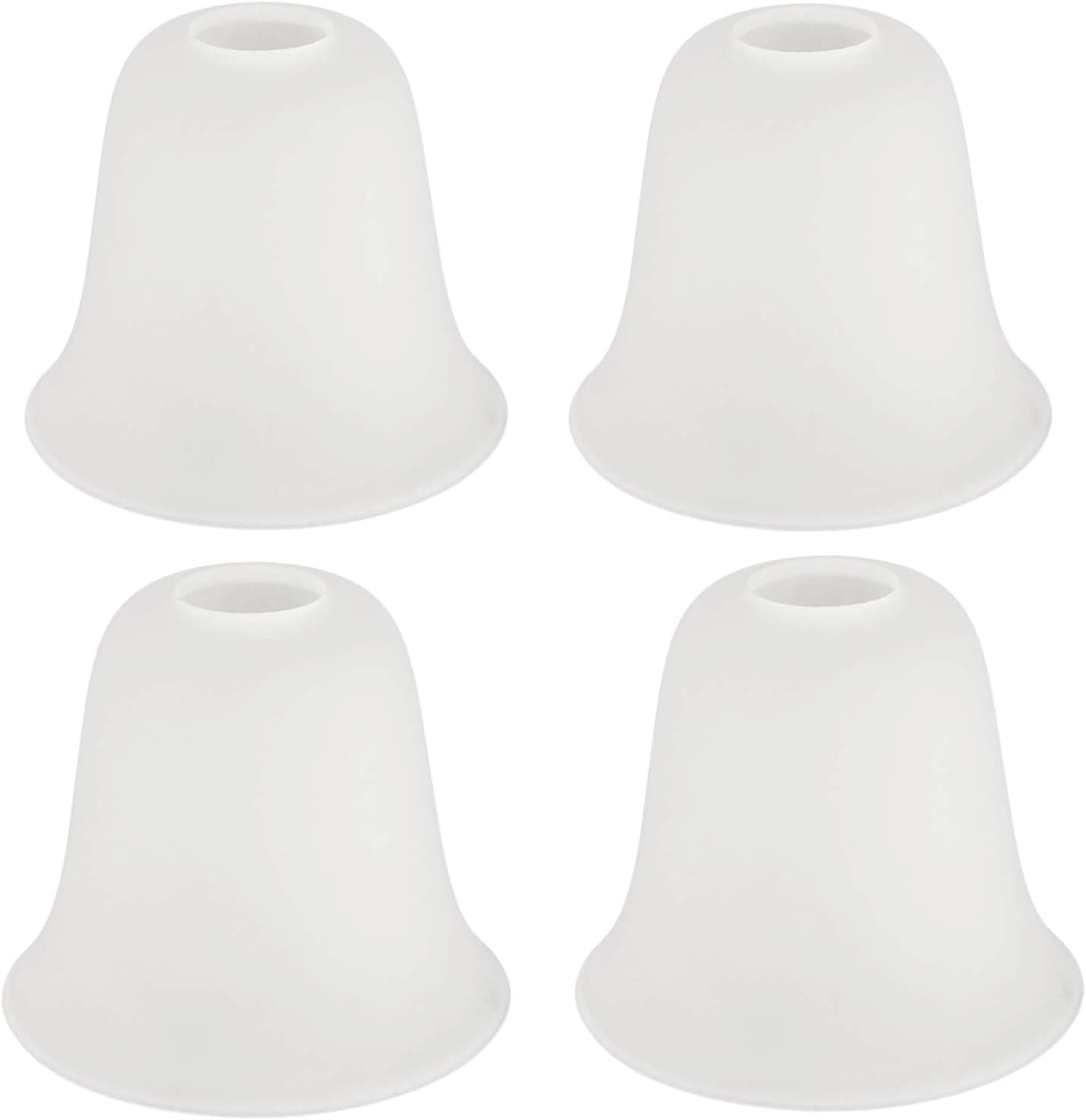 Anmytek 4 Pack Bell Shaped Frosted Glass Lamp Shade, Lighting Fixture Accessory Lampshade Glass Replacement with 1-5/8-inch Opening Fitter, A00045