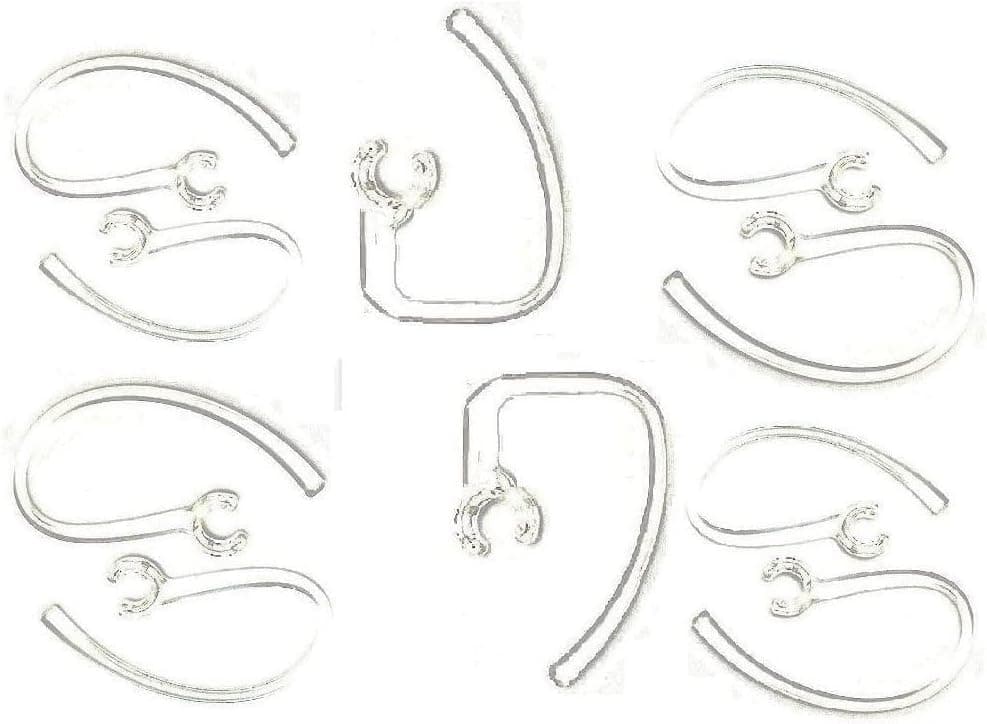 JNSA Ear Hook Loop Clip Replacement 5 Size 10PCS, Compatible with 5.5mm - 8.5 mm Earphone Universal Design 5.6mm 6mm 6.5mm 7mm 8mm 8.5mm Earhook Earclip Clear