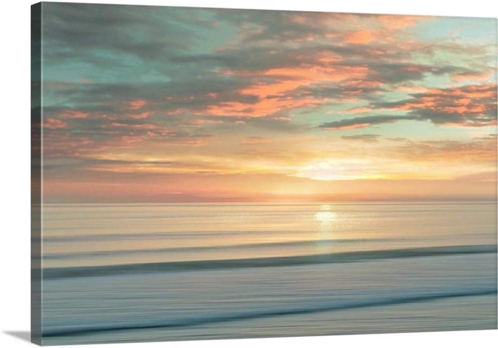 Beach Sunrise Canvas Wall Art Print, Coastal Artwork