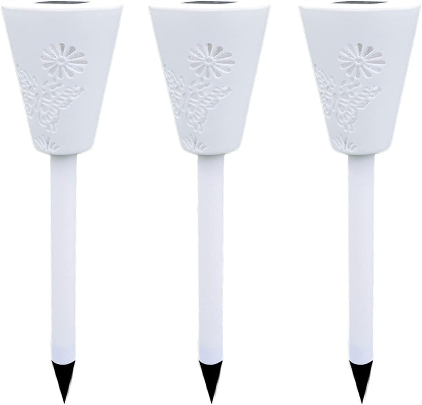 Geahod Solar Pathway Lights Outdoor, 3 Pack Solar Lights Outdoor, LED Landscape Lighting Solar Powered Garden Yard Lights for Walkway, Sidewalk, Driveway, White