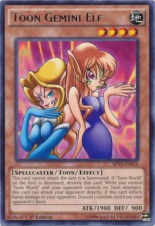 YU-GI-OH! - Toon Gemini Elf (BP03-EN014) - Battle Pack 3: Monster League - 1st Edition - Rare