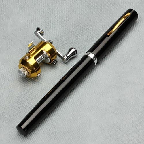 Krismile 38inch Mini Portable Pocket Aluminum Alloy Fishing Rod Pen Great Gift